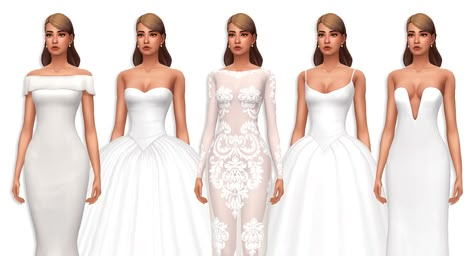 The Sims 4 MM — Do you by any chance have cc wedding gowns? If so,... Sims 4 Cc Gowns Maxis Match, Dress Up Games Online, Sims 4 Wedding Dress, Wedding Dress Code, Die Sims 4, Pelo Sims, Sims 4 Mm Cc, Sims 4 Dresses, Sims 4 Mm