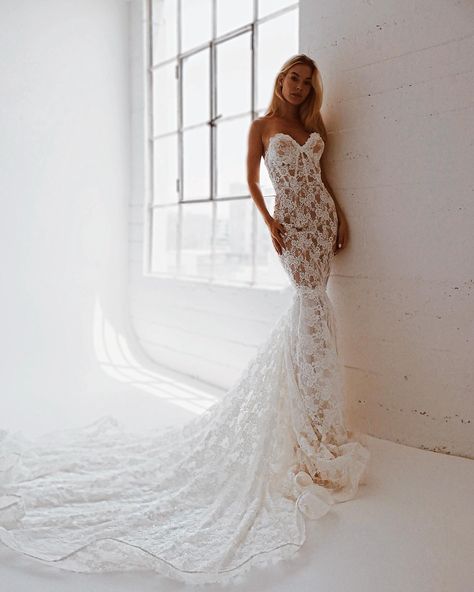 How would you wear our “INSLEY” gown? Sleeves or no sleeves or both (they’re detachable)?! #INSLEYgown by #LaurenElaine is a fully customizable classic alençon lace mermaid silhouette with off-the-shoulder detachable lace sleeves. Book a fitting appt / schedule a consultation/ or request pricing at LAUREN-ELAINE.COM #laurenelaine #weddinginspiration #bridalfashion #laurenelainebridal #madeinla #custombridal #couturebride #couturebridal #HaileyBieberWeddingInspo #bieberbride #HaileyBiebe... Hailey Bieber Wedding, Lauren Elaine Bridal, Wedding Dresses Couture, Gown Sleeves, Mermaid Wedding Dress With Sleeves, Inspired Wedding Dress, Wedding Dress With Sleeves, Custom Wedding Dresses, Dresses Couture