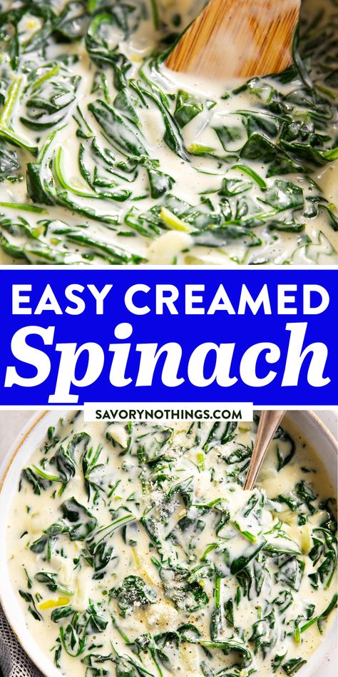 Crockpot Creamed Spinach, Cream Spinach Recipe Easy With Milk, Spinach Bechamel Sauce, Cream Spinach Recipe Easy, Creamed Spinach Without Cream Cheese, Creamed Spinach No Cream Cheese, Cream Spinach Recipe, Simple Creamed Spinach, Creamed Spinach Recipe Healthy