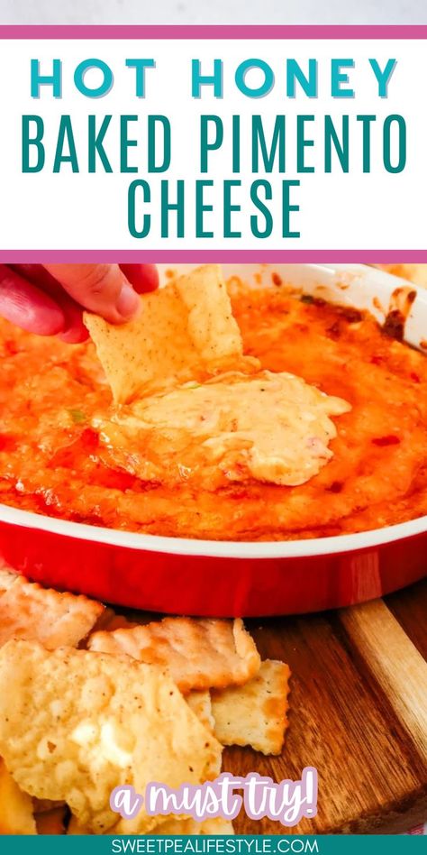 This Hot Honey Baked Pimento Cheese Dip is the ultimate game day dip! Melty, cheesy, and topped with a drizzle of spicy honey, this comfort food favorite is guaranteed to be a hit. Serve it warm with crackers or toast for a crowd-pleasing appetizer that’s easy to make and full of flavor. Whether you need a last-minute appetizer idea or just love baked cheese dips, this recipe is a must-try! Baked Pimento Cheese, Baked Cheese Dip, Game Day Dip, Last Minute Appetizer, Pimento Cheese Dip, Honey Baked, Cheese Dips, Crowd Pleasing Appetizers, Baking With Honey