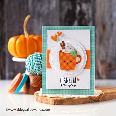 Craft Nook, Fall Cards Handmade, Fall Greeting Cards, Autumn Cards, Thankful For You, Fun Cards, Thanksgiving Card, Bear Card, Coffee Cards