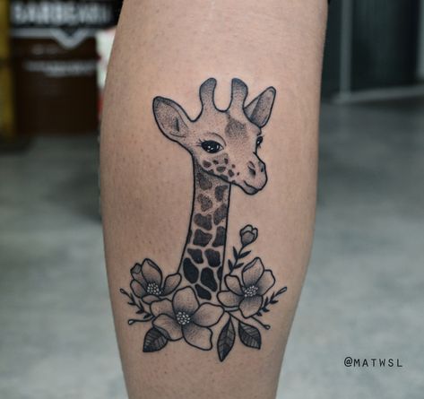 Giraffe Tattoo With Flowers, Baby Giraffe Tattoo, Small Giraffe Tattoo, Giraffe With Flowers, Irish Poems, Giraffe Tattoo, Tiny Wrist Tattoos, Petit Tattoo, Mouse Tattoos