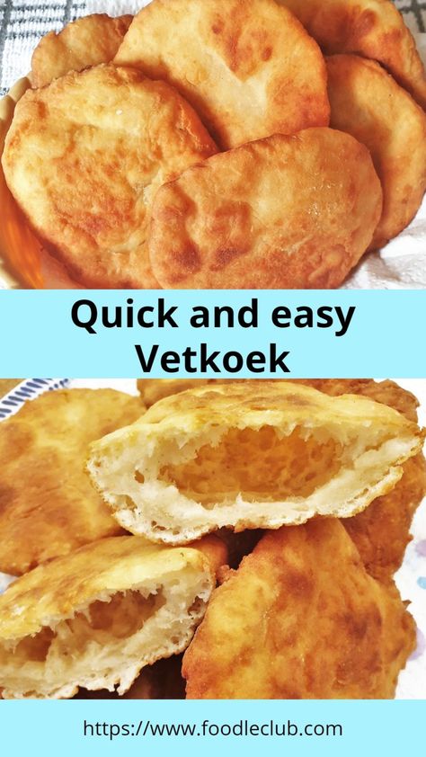 Vetkoek With Self Raising Flour, Maklike Vetkoek Deeg Resep, Vetkoek Recipe Easy, Vet Koek Recipe, Fat Cake Recipe, Vetkoek Recipe, Fat Cakes Recipe, Mince Dishes, African Cooking