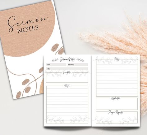 Sermon Notes Journal Ideas, Sunday Sermon Notes, Sermon Notes Template Free Printable, Free Sermon Notes Printable, Sermon Journal, Devotional Journal Ideas, Sermon Notes Template, Devotional Journal Template, Sermon Notes Journals