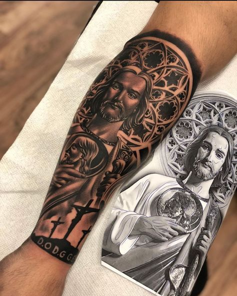 San Judas Tadeo Tattoo, Half Sleeve Tattoos For Guys, Instagram Hashtag, 3d Tattoos, Hand Tattoos For Guys, Traditional Tattoos, Forearm Tattoo Men, Half Sleeve Tattoo, Baby Shower Gender Reveal