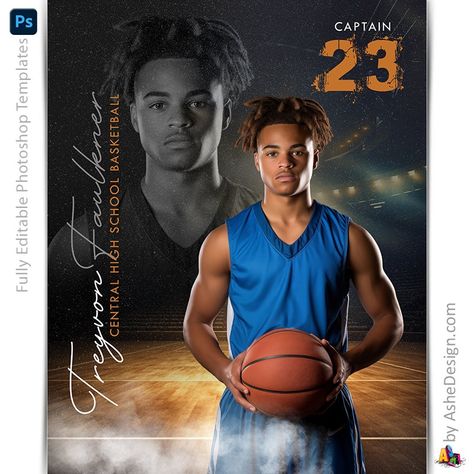 Up your sports photography game with our basketball templates for Photoshop! Our Reflection Basketball poster templates are perfect for creating team banners and senior night posters! These digital sports backgrounds are a powerhouse of creativity, offering professionally designed, layered Photoshop templates created to ensure your shots are showcased in the best light! These high-quality (300 DPI) templates are PSD files, measuring 8x10 and 16x20.  Whether you're a seasoned sports photographer Senior Night Banners, Basketball Banners, Basketball Senior Night, Senior Night Posters, Senior Banner, Basketball Poster, Sports Templates, Team Banner, Sports Poster