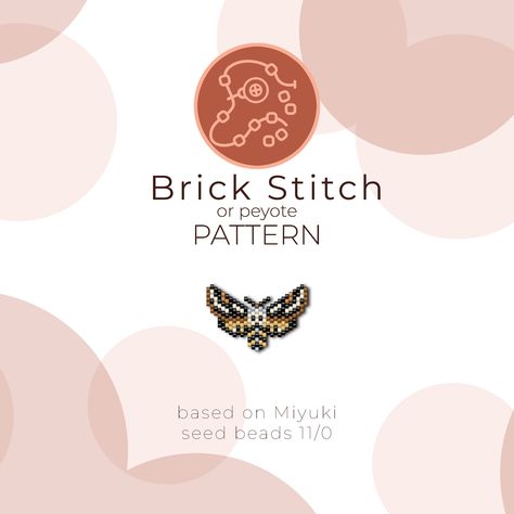 Tiny Designs, Miyuki Beads Pattern, Deaths Head Moth, Square Stitch, Beaded Art, Craft Things, Brick Stitch Pattern, Beaded Jewelry Patterns, Miyuki Beads