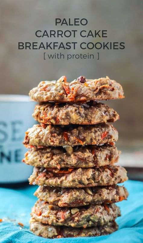 Carrot Cake Breakfast Cookies, Carrot Cake Breakfast, Paleo Carrot Cake, Breakfast Paleo, Weight Watcher Desserts, Cake Carrot, Cake Breakfast, Carrot Cookies, Paleo Protein