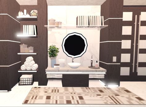 Creds : Neon_Cat109 @ rblx | TAGS : #roblox #welcometobloxburg #bloxburg Bloxburg Makeup Table, Spa Room Bloxburg, Bloxburg Spa Room Ideas, Guest Room Bloxburg, Bloxburg Bathroom Modern, Spa Bloxburg Ideas, Bloxburg Guest Bathroom Ideas, Bloxburg Makeup Room, Bloxburg Toilet Ideas