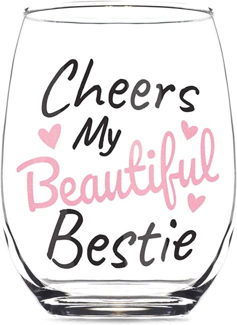 Friend Wine Glasses, Colored Wine Glasses, Fun Wine Glasses, Best Friend Rings, Best Friend Christmas Gifts, Friends Picture Frame, Best Friend Bracelets, Birthday Gifts For Best Friend, Wine Glass Set