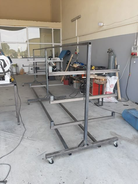 Welding Shop Office Ideas, Welding Shop Organization, Ferreteria Ideas, Welding Workshop, Welded Metal Projects, Steel Storage Rack, Machining Metal Projects, Grill Gate Design, Lumber Storage