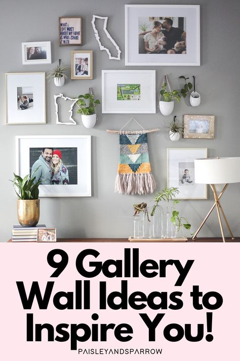 How To Make A Gallery Wall Bedroom, Photo Wall Living Room Home Decor, Fun Living Room Wall Decor, Gallery Wall Home Decor, Odd Wall Space Decor Living Room, Picture And Plant Wall Ideas, Cluster Wall Decor Living Room, Picture And Art Wall Ideas, Gallery Wall With Small Pictures