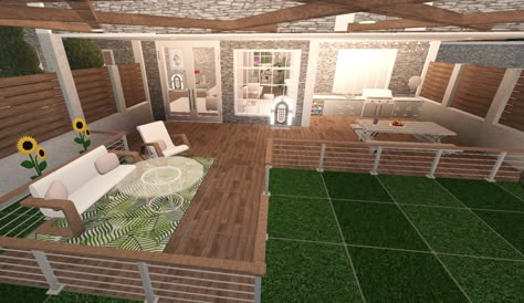 Bloxburg Backyard Kitchen Ideas, Roblox Backyard Ideas, Cute Bloxburg Backyard, Backyard Ideas On Bloxburg, Small Bloxburg Backyard Ideas, Small Backyard Bloxburg, Backyard In Bloxburg, Backyard Patio Designs Bloxburg, Bloxburg Backyard Ideas Modern