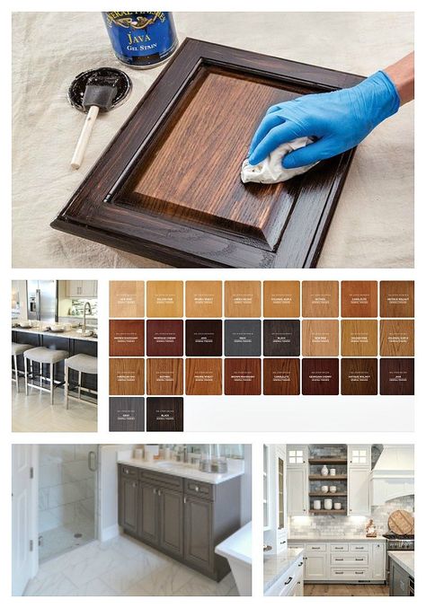 Our Best Tips for Staining Cabinets (or Re-Staining) Stain Kitchen Cabinets, Gel Stain Kitchen Cabinets, Kitchen Cabinet Plans, Antique Kitchen Cabinets, Stained Kitchen Cabinets, Cabinet Plans, Refacing Kitchen Cabinets, Staining Cabinets, Refinishing Cabinets