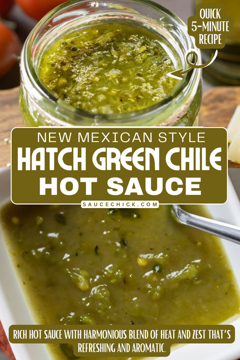 New Mexican Style Hatch Green Chile Hot Sauce Hatch Chile Recipes, Hatch Green Chili, Hot Sauce Recipe, Green Chile Recipes, Salsa Guacamole, Chile Recipes, Hatch Green Chile, Hot Sauce Recipes, Mexico Food