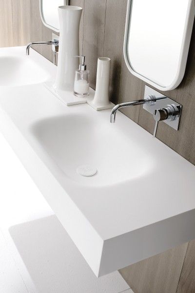 Corian® top with Thermoformed washbasin Corian Bathroom, Corian Sink, Cost Of Countertops, Corian Countertops, Solid Surface Countertops, Energy Efficient Appliances, Bathroom Counters, Laminate Countertops, Bathroom Countertops