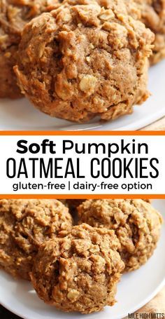 Gluten Free Oatmeal Cookies, Pumpkin Oatmeal Cookies, Dessert Sans Gluten, Pumpkin Cookie, Pumpkin Oatmeal, Gf Desserts, Gluten Free Sweets, Snacks Saludables, Gluten Free Pumpkin