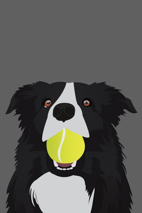 Border Collie Digital Art, Border Collie Painting Easy, Draw Border Collie, Border Collie Dibujo, Border Collie Wallpaper, Border Collie Cartoon, Cartoon Border Collie, Border Collie Drawing, Border Collie Illustration