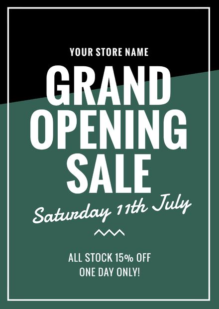 Retail Store Grand Opening Sale Block Color Template Grand Opening Poster Design Ideas, Handbill Design, Store Grand Opening, Simple Poster Design, Grand Open, Color Template, Print Marketing, Business Promo, Real Estate Marketing Design