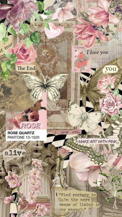 Soft Pink Collage Aesthetic, Aesthetic Pink Vintage Wallpaper, Spotify Thumbnails Aesthetic, Pink Scrapbook Aesthetic Wallpaper, Vintage Lockscreen Pink, Pink Journal Design, Pink Vintage Aesthetic Wallpaper, Wallpaper Aesthetic Vintage Pink, Pink Collage Wallpaper Aesthetic