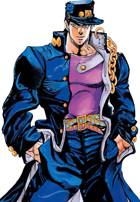 Jotaro Kujo - JoJo's Bizarre Encyclopedia | JoJo Wiki Diamond Is Unbreakable, Stardust Crusaders, Stone Ocean, Jotaro Kujo, Jojo's Bizarre Adventure