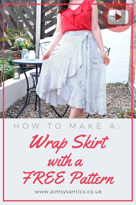 Frankie Wrap Skirt, Ruffle Wrap Skirt Pattern, Diy Wrap Skirt Pattern, Maternity Skirt Pattern, Wrap Skirt Pattern Free, Wrap Dress Pattern Free, Layered Skirt Pattern, Make A Wrap Skirt, Ruffle Sewing