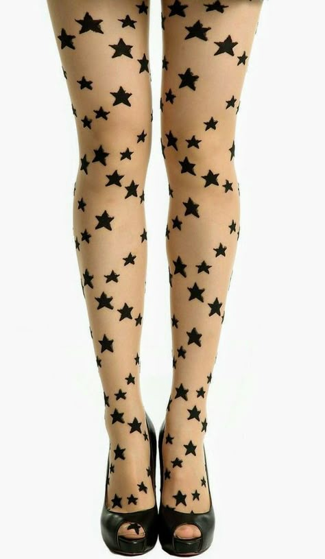 Star Tights, Funky Tights, Cool Tights, Funky Leggings, Cute Tights, Tokyo Street Fashion, Star Leggings, Leggings And Socks, Grunge Look