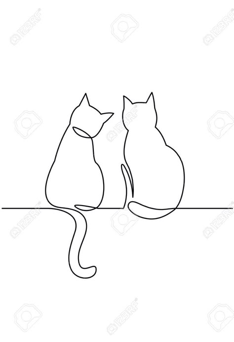 Continue een lijn tekening van twee gelukkige katten silhouetten. eenvoudige inkt tekening zittende katten schattige vector illustratie. doodle dieren iconen minimalistische lijn kunst. Simple Ink Drawing, Drawing Sitting, Tattoo Gato, One Line Drawings, Animal Line Drawings, Embroidered Canvas Art, Cat Outline, Cowgirl Art, Continuous Line Drawing