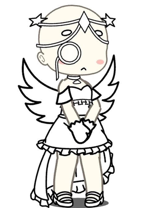 Gacha Life Angel Outfits, Gacha Angel Outfit, Gl Outfits, Gachalife Girl Outfits, Angel Oc, Gacha Clothes, Gacha Outfit, Paint Brush Art