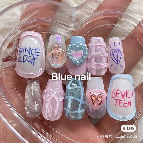 Kim Makeup, Briar Beauty, N Nails, Korean Nails, Colored Acrylic Nails, Colored Acrylic, Pretty Gel Nails, Nails Cute, Cute Nail Art