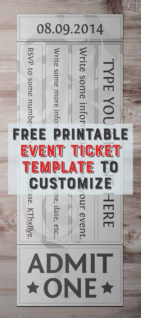 Free Printable Event Ticket Template Ticket Template Free Printables, Template Tiket, Movie Ticket Template, Movie Ticket Invitations, Ticket Template Printable, Concert Ticket Gift, Ticket Design Template, Ticket Template Free, Event Ticket Template