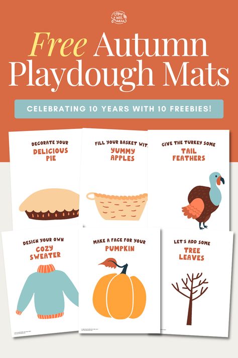 Fall playdough activity pages! Such a fun printable for kids to enjoy. Playing with playdough is awesome for sensory development and play. Fall Playdough Activities, Free Playdough Mats Printables, Fall Playdough Mats, Autumn Playdough, Fall Playdough, Playdough Mats Printable, Cooked Playdough, Learning Activities For Kids, Playdough Activities