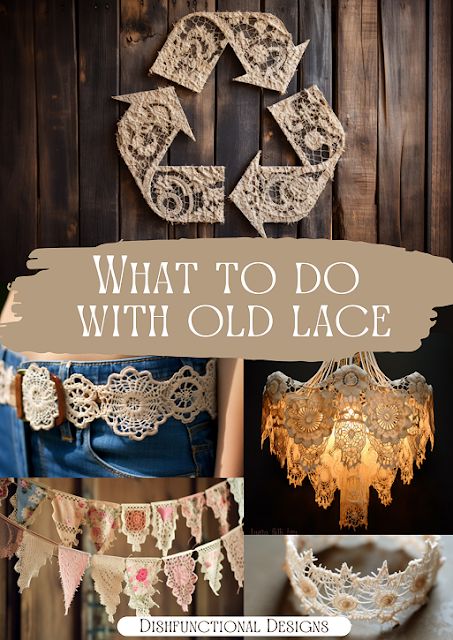 Crafts Using Old Doilies, Antique Doilies Ideas, Lace Recycle Ideas, Lace Uses Ideas, Vintage Fabric Crafts Diy Projects, Doily Repurposed Ideas, Old Doilies Ideas Vintage Linen, How To Decorate With Doilies, Scrap Lace Ideas