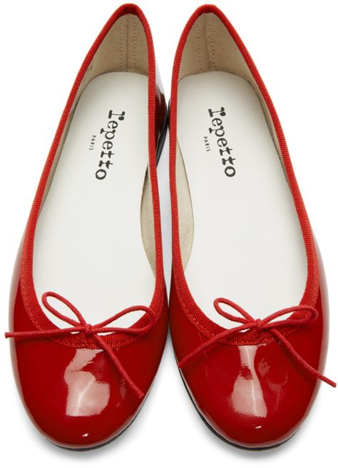 Repetto: Red Patent Cendrillon Ballerina Flats | SSENSE Repetto Red Flats, Classic Red Closed Toe Ballet Flats, Classic Red Round Toe Ballet Flats, Red Leather Closed Toe Ballet Flats, Red Ballerina Flats, Repetto Ballet Flats, Red Ballet Flats, Leather Lingerie, Red Flats