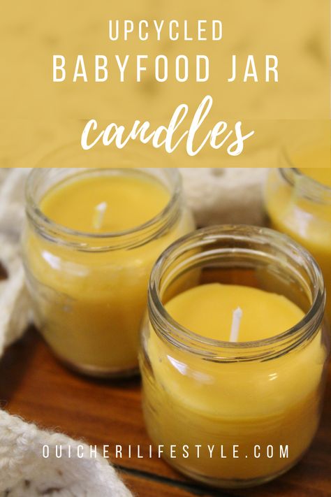 Baby Jars Ideas Diy, Baby Food Jars Ideas, Recycle Candle Jars, Crafts With Baby Food Jars, Diy Old Candle Jars Reuse, Upcycling Candle Jars, Repurpose Baby Food Jars, Uses For Baby Food Jars, Repurpose Jars