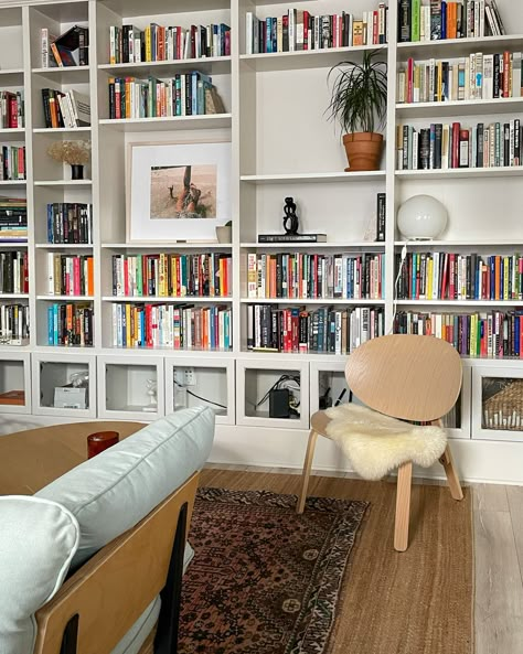 7 IKEA Hacks That We’re Bookmarking ASAP | Clare Paint Clare Paint, Ikea Bookshelf Hack, Billy Ikea, Ikea Billy Bookcase Hack, Ikea Bookcase, Bookshelves In Bedroom, Ikea Bookshelves, Easy Ikea Hack, Ikea Billy Bookcase