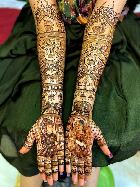 Dulha Dulhan Mehndi Designs, Bridal Mehendi Designs Wedding, Mehndi Dress For Bride, Latest Mehndi Designs Wedding, Mehendi Photography, Full Mehndi, Mehndi Bride, Bridal Mehndi Design, Bridal Mehandi