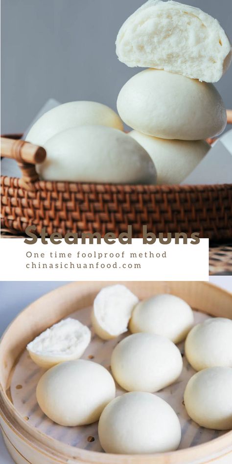 single proofing Chinese steamed buns Bao Bun Dough Recipe, Gluten Free Steamed Buns, Steamed Bao Buns Recipe, Out Of The Ordinary Dinner Recipes, Home Made Chinese Food, Chinese Baking, Mantou Recipe, Steamed Buns Recipe, Chinese Bread