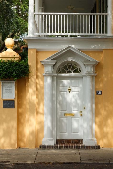 Charleston House Entry, Make A Door, Rainbow Row, Porch Doors, Southern Life, Charleston Homes, The Door Is Open, Southern Homes, Entrance Door