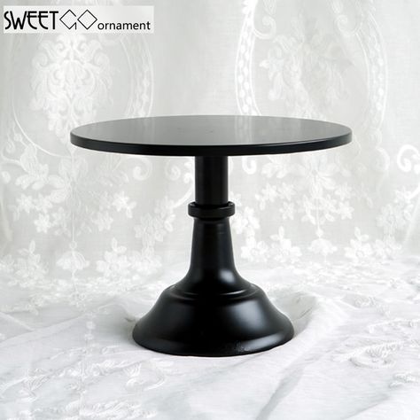 SWEETGO 10/12 inch black cake stand quality metal wedding cake tools display table decorator home decoration bakeware dinnerware Black Cake Stand, Dessert Display Wedding, Dessert Holder, Cupcake Stand Wedding, Metal Cake Stand, Round Cake Stand, Wedding Tools, Black Cake, Metal Wedding