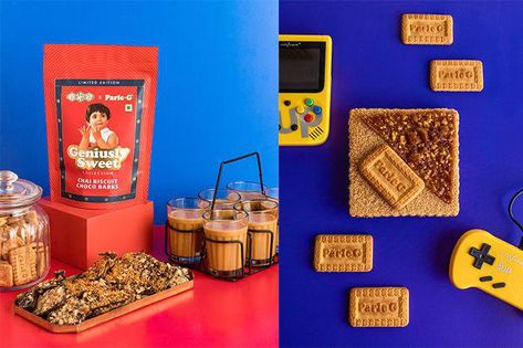 Bombay Sweet Shop’s New Collection Recreats Our Favourite Parle-G Biscuit In The Form Of Mithai Bombay Sweet Shop, Biscuit Packaging, Hazelnut Praline, Snack Pack, Chai Spice, Indian Sweet, Snack Packs, Indian Homes, Sweet Shop