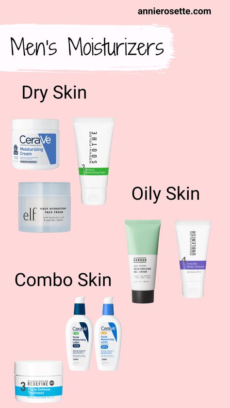 Men's drugstore moisturizer recommendations for men's skincare Products For Combo Skin, Rodan And Fields Soothe, Men Skin Care Routine, Oily Skin Care Routine, Cream For Oily Skin, Skin Care Routine Order, Simple Skincare Routine, Combo Skin, Cream For Dry Skin