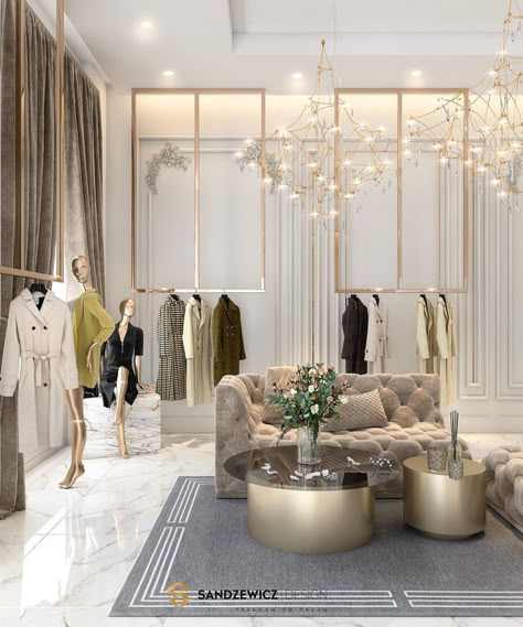 Fashion Show Room Interior Design, 20s Interior Design, Luxury Boutique Interior, Boutique Layout, Bridal Boutique Interior, Retail Store Interior Design, Clothing Store Design, Retail Interior Design, Luxury Closets Design