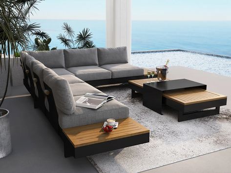 Enjoy Outdoor Time on Luxury Outdoor Sofa Teak Wood Coffee Table, Nordic Sofa, Terrace Furniture, Modern Outdoor Chairs, Contemporary Sectional, Metal Sofa, Teak Outdoor Furniture, Garden Sofa Set, Balcony Furniture