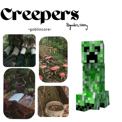 Minecraft Nails, Outfits Moodboard, Aesthetic Lookbook, Minecraft Aesthetic, Creeper Minecraft, Minecraft Mobs, Goblin Core, Life Plan, Vibe Clothes