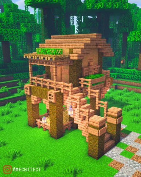 [Follow for more!] Minecraft jungle starter house design! What did you think of this build? Feel free to check out the tutorial (link in bio). Texture Pack: Default Shaders: BSL Socials in description! _____________________________________________ #minecraft #minecraftbuilds #minecraftbuild #minecrafthouse #mınecraftideas #minecrafters #minecrsftonly #minecrafthouses #minecraftideas #minecraftpc #explore #gaming Minecraft Jungle Starter House, Minecraft Safari House, Minecraft Savanna House Ideas, Minecraft Jungle Castle, Jungle Wood Pallet Minecraft, Jungle Houses Minecraft, Jungle Biome Houses Minecraft, Minecraft House Jungle, Jungle Wood House Minecraft