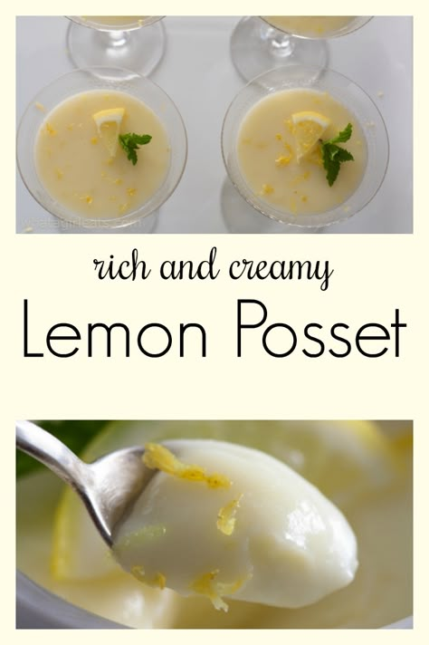 rich and creamy Lemon Posset. The easiest dessert you've probably never heard of! No baking and just 10 minutes to prepare. #lemonposset #lemondessert #easydessert #fastdessert #englishdessert #dessert