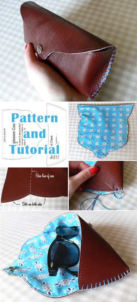 Diy Sunglasses Holder Cases, Diy Leather Sunglass Case, Leather Sunglasses Case Pattern Free, Leather Sunglass Case Pattern, Leather Glasses Case Pattern, Sunglasses Case Pattern, Sunglass Case Pattern, Eyeglass Cases Tutorial, Glasses Case Pattern