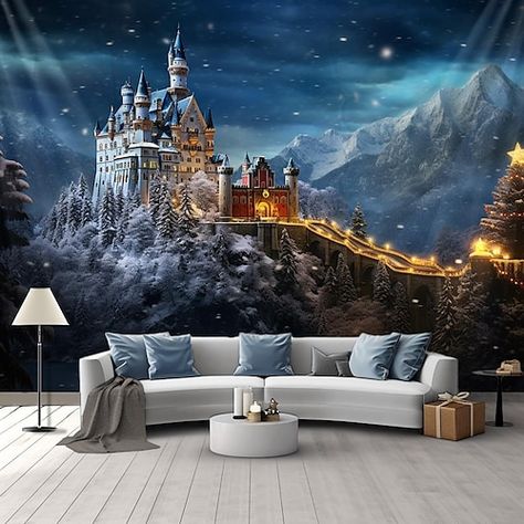 Cheap Wall Tapestries, Large Tapestry, Christmas Forest, Large Tapestries, Grand Art Mural, Tapestry Wall Art, Tapestry Art, Wall Art Large, Graffiti Wall