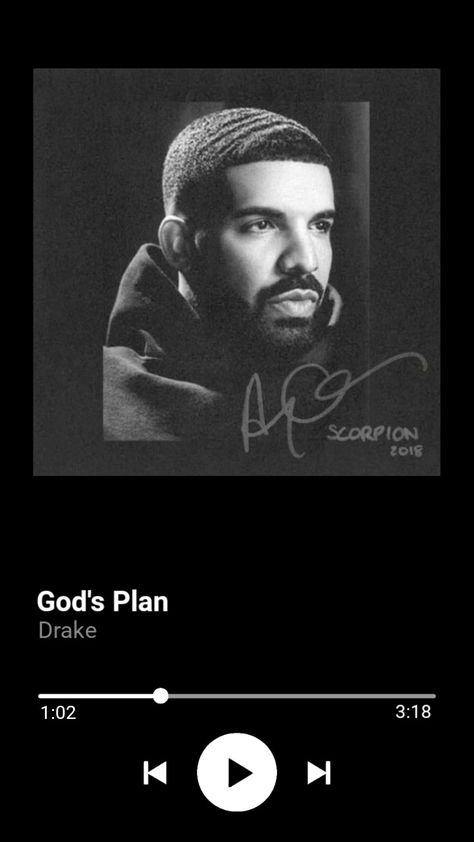 God's Plan-Drake Spotify Song Album Covers Drake, Drake Songs Wallpaper, Drake Spotify Cover, Gods Plan Wallpaper, Drake Spotify, Drake Playlist, Spotify Screenshot, Drake Album Cover, Drake Music